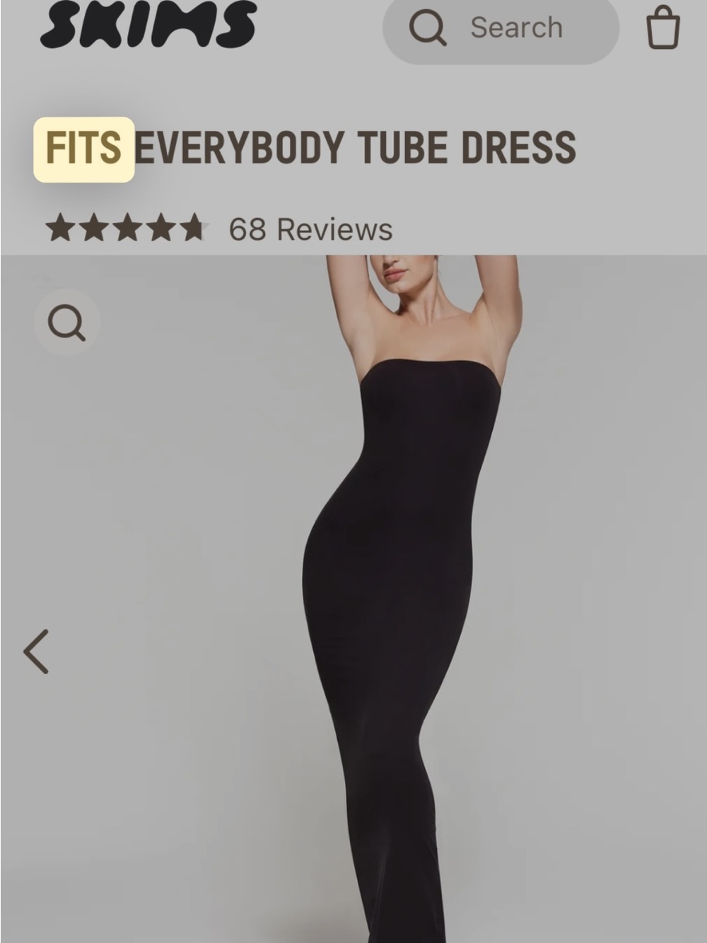 SKIMS Strapless Black Column Gown - Picture 9 of 9